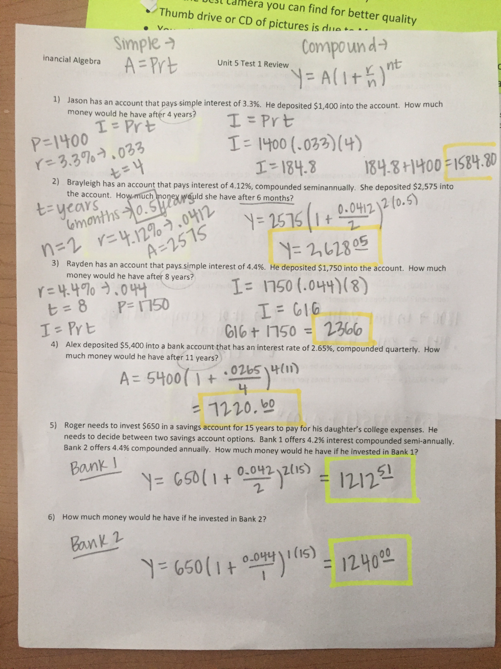 Blog Archives - AHS Math In Simple And Compound Interest Worksheet